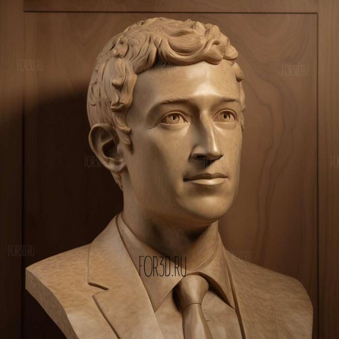 Mark Zuckerberg 4 stl model for CNC